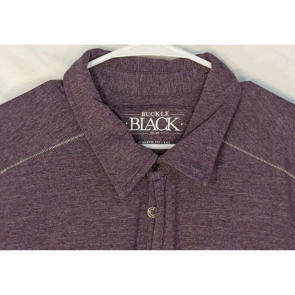 Buckle Black No. 48 Mens Athletic Fit Polo Shirt Purple XXL Short Sleeve